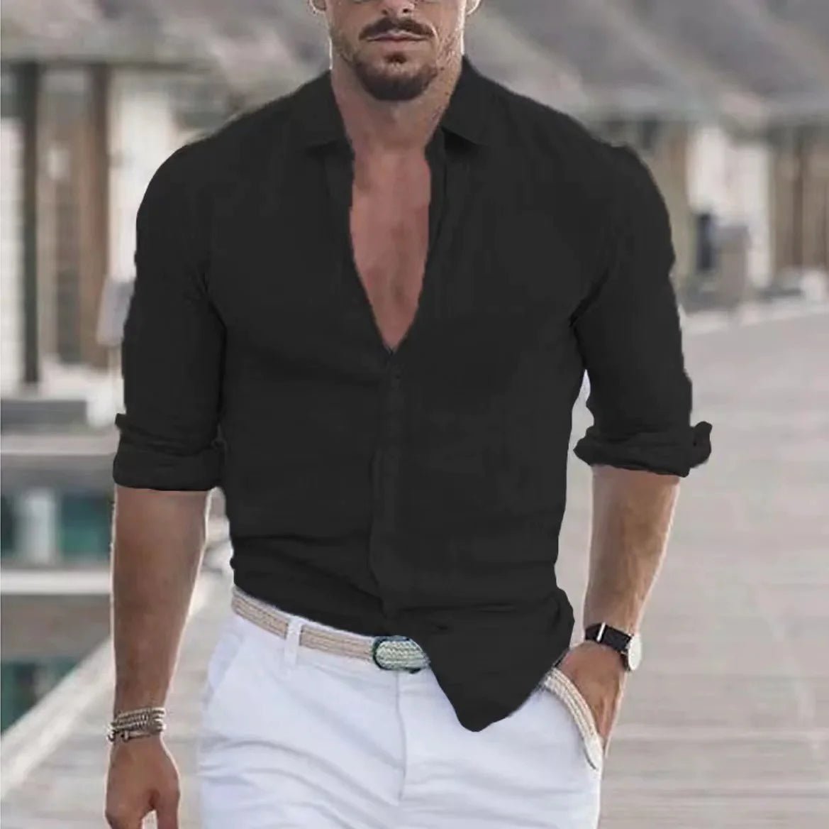 Slim Fit Blazer for Men - Jacket - Hezifamm Black